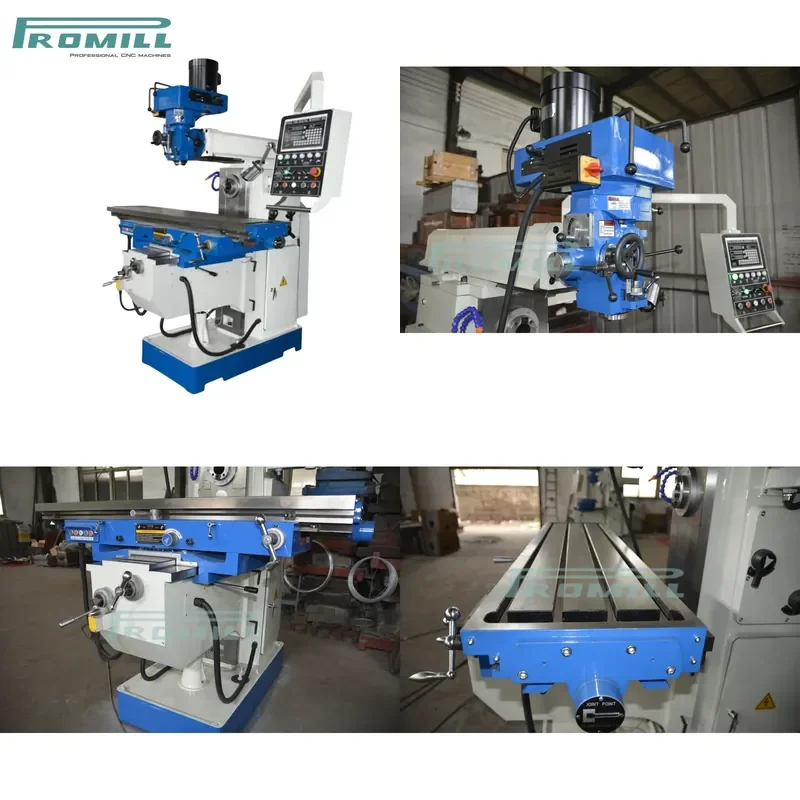 HCY Quality Certification Turret Milling Machine XL6340 Servo for Metal Working Milling Machine with 90°Head Swivel