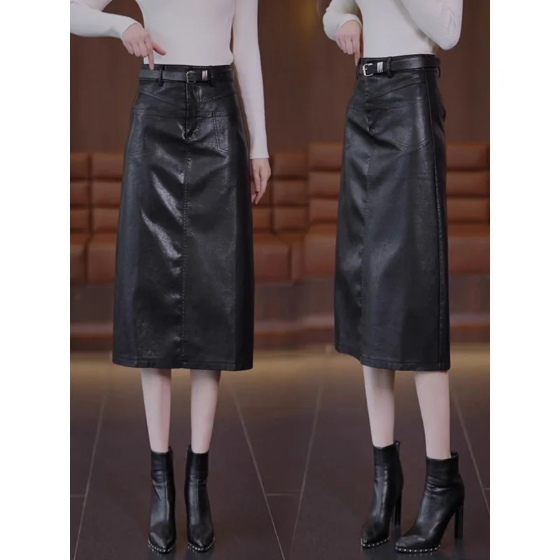 

Women's Winter Elegant Split Bodycon Skirt with Design Sense for Petite Figures
