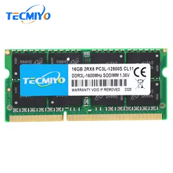 TECMIYO RAM 16 GB DDR3L 1600 MHz PC3L-12800S 1,35 V SODIMM CL11 DDR3 Memoria do laptopa