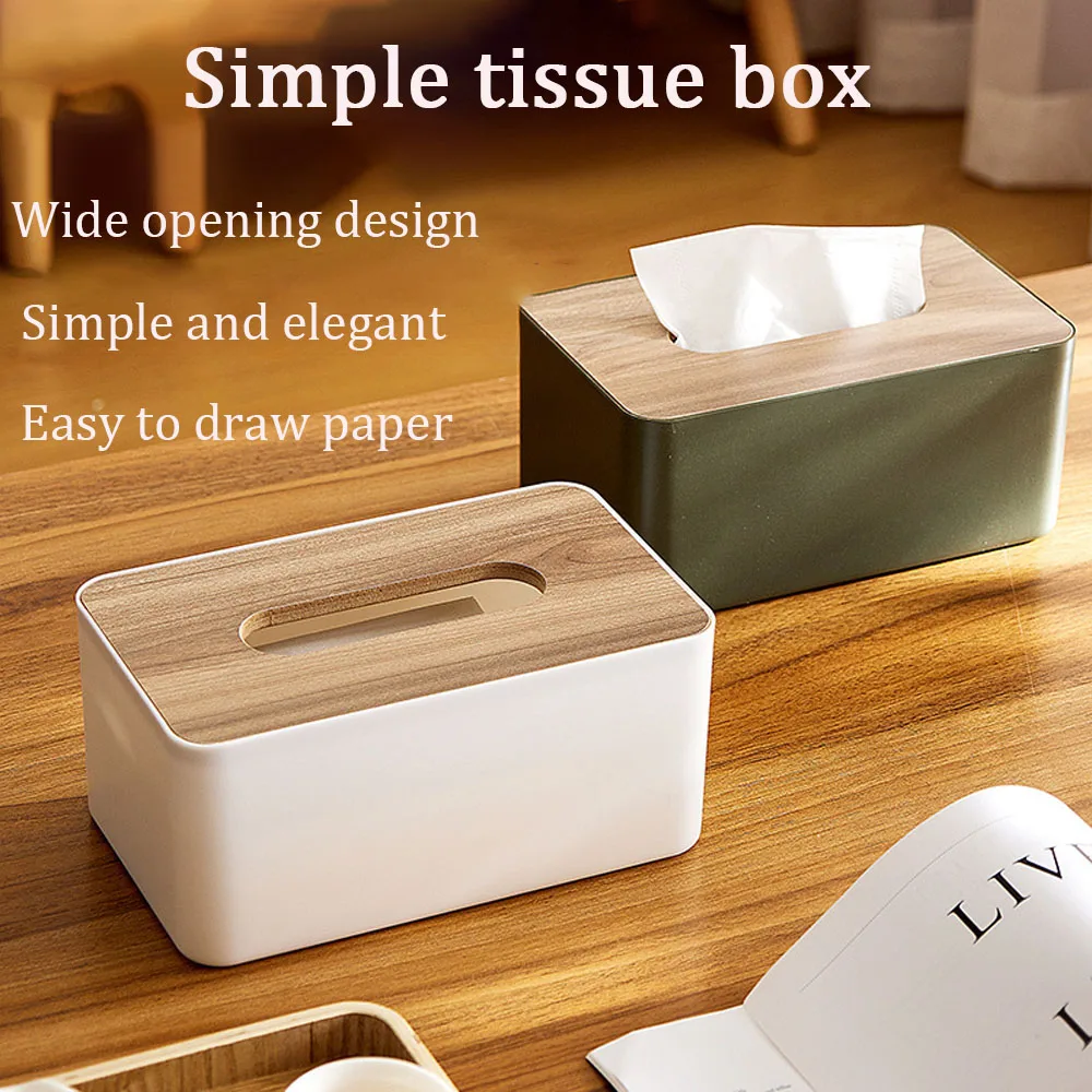 Japanese Minimalist Wooden Cover Desktop, Home Tissue Box, Storage, Paper Drawer, Car Gift