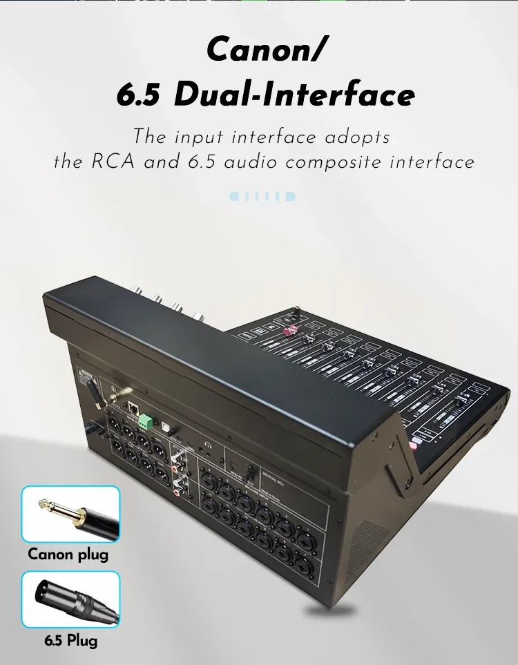 Paulkitson TF20 Digitalmixer 20-Kanal-Audiomixer Motorisierter Fader Digitale Mischkonsole DSP Bluetooth OTG Live-Streaming – Detail 12