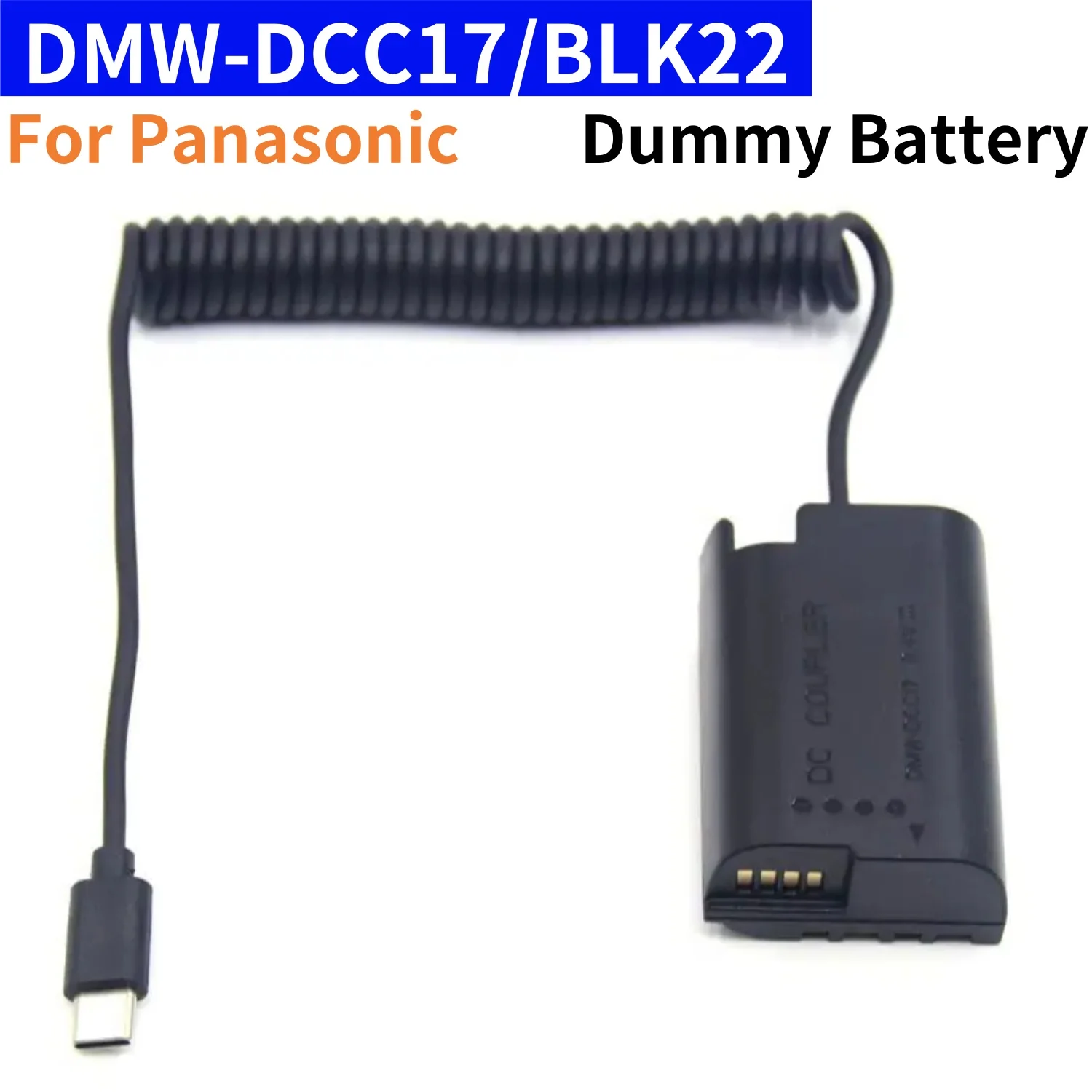 DMW-BLK22 Dummy Battery PD USB TYPE C to DMW DCC17 DC Coupler for Panasonic Lumix DMC GH3 GH4 GH6 GH6L GH5II DC-S5 S5K G9