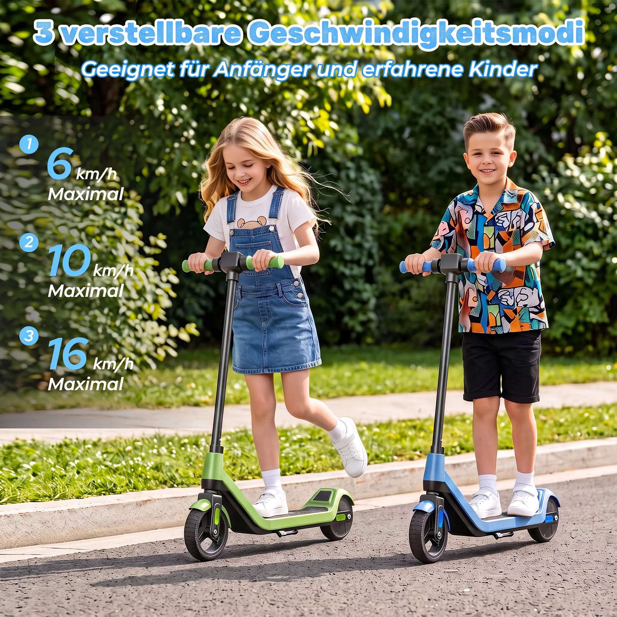 Patinete Eléctrico TODIMART T1 para Niños de 6 a 12 Años, Regalo, Plegable, Motor de 150W, Velocidad de 16km/h, Batería de 24V, Alcance de 10km, 3 Velocidades Ajustables, Patinete Eléctrico para Niños, Patinete Eléctrico para Paseos Urbanos