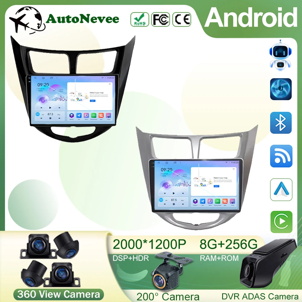 

Android14 Carplay Car Radio For Hyundai Solaris Verna Accent 1 2010-2016 Multimedia Video Player Navigation GPS Stereo Head Unit