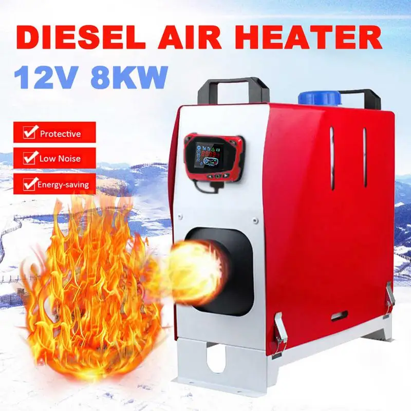 All In One Diesel Air Heater Host 8KW Adjustable 12V LCD English Remote Control Integrated Parking Heater Machine Car Accessorie