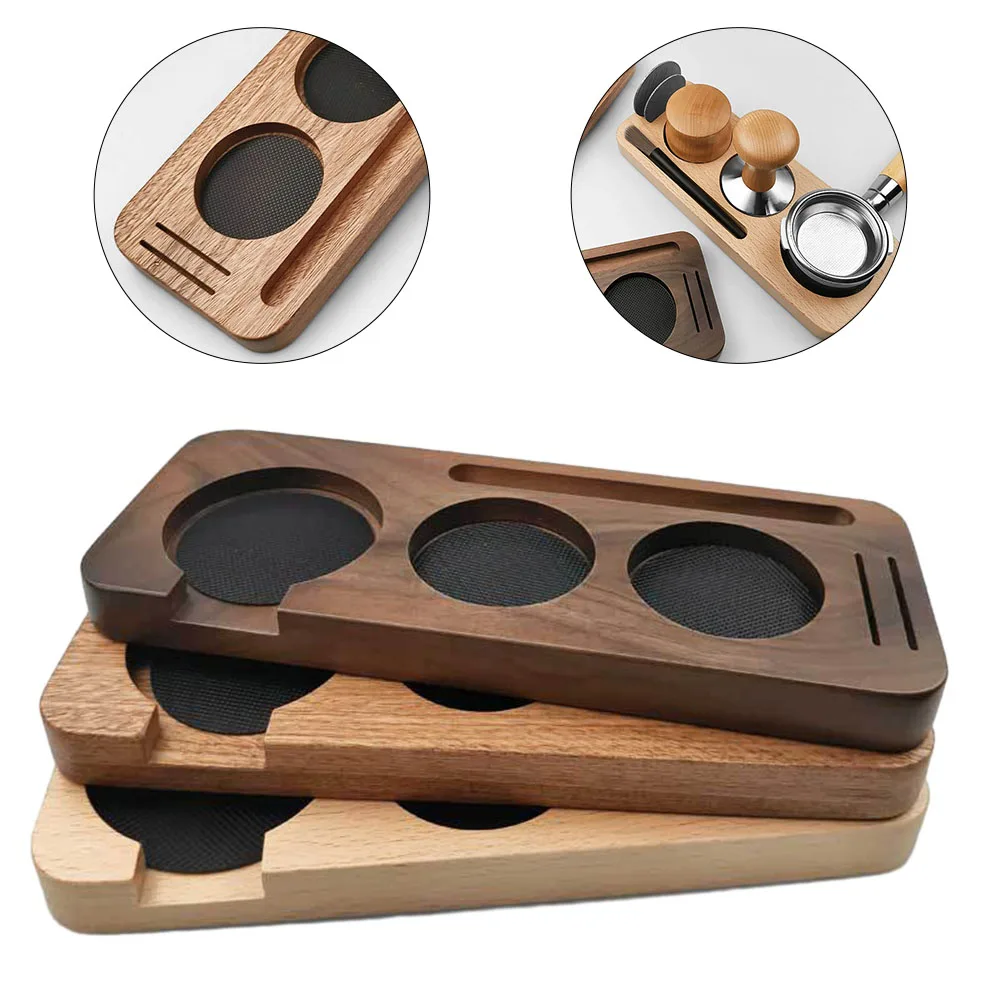 1 Pcs 51mm/58mm Walnut Wood Coffee Tamper Mat Stand Coffee Filter Holder Base Rack Espresso Accessories For Espresso Tools