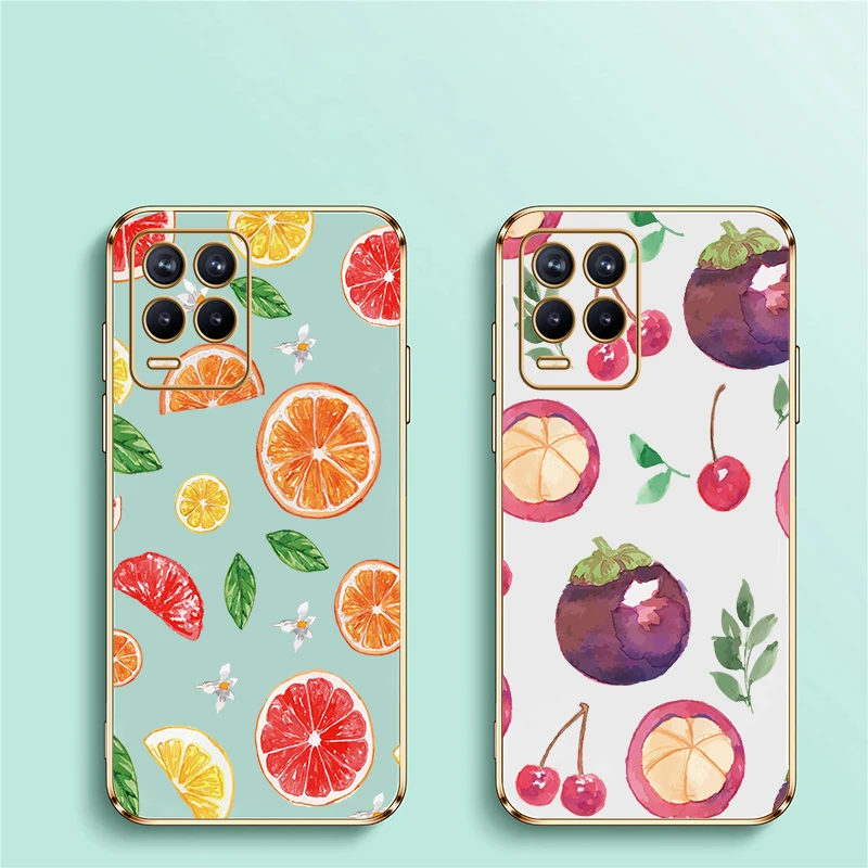 الفاخرة الفاكهة الليمون نمط جراب هاتف ل ممن لهم Realme 5 5i 5s 7 5G 6 برو 8i 7i 6i 8 برو لينة تصفيح سيليكون غطاء مقاوم للصدمات #2