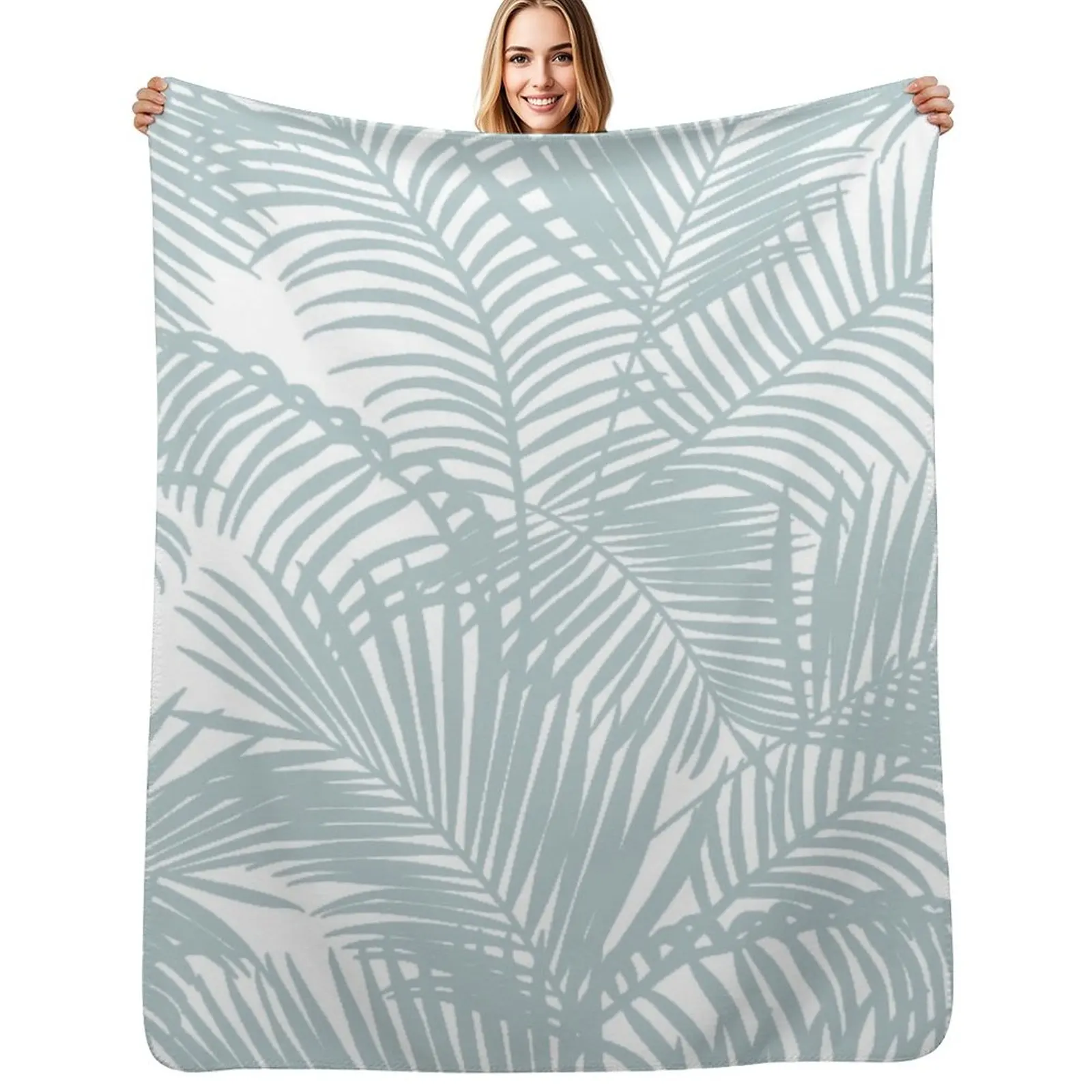 

Pastel green modern tropical floral palm tree Throw Blanket Comforter Moving Designers Extra Large Throw Blankets