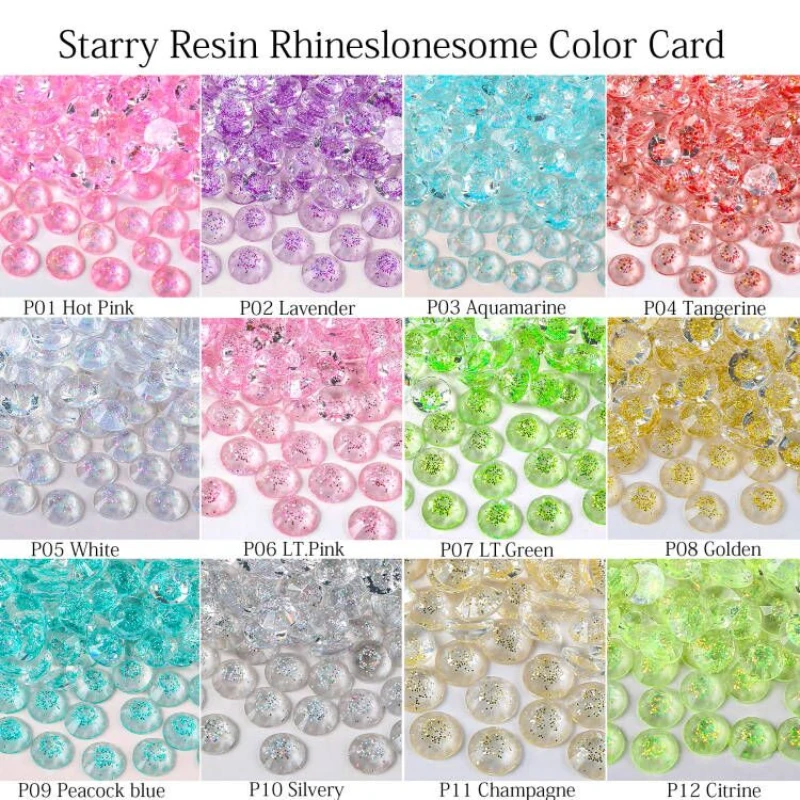 Wholesale  Big Package Transparent Starry Colors Milky Way Sky Resin Non Hot Fix Rhinestones Flatback Nail Art Strass