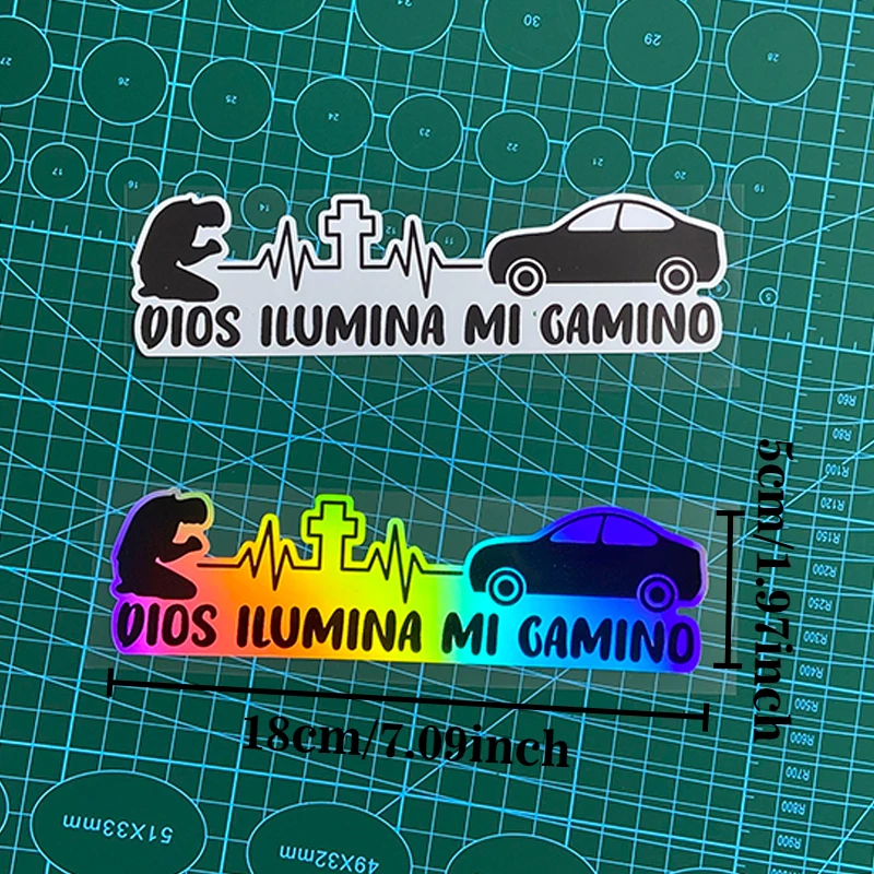 

Dios Ilumina Mi Camino Motorcycle Sticker Waterproof for Motorbike Fuel Tank Electric Scooter Vinyl Decals Car Window Body Decor