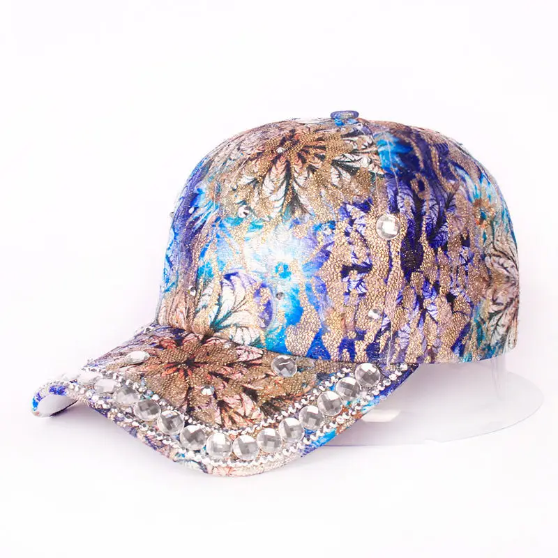 HOT New Rainbow Lace Cat Eye Baseball Cap Ladies Outdoor Sunshade Sunscreen Fashion Hip Hop Style With Diamond Reflective Gift