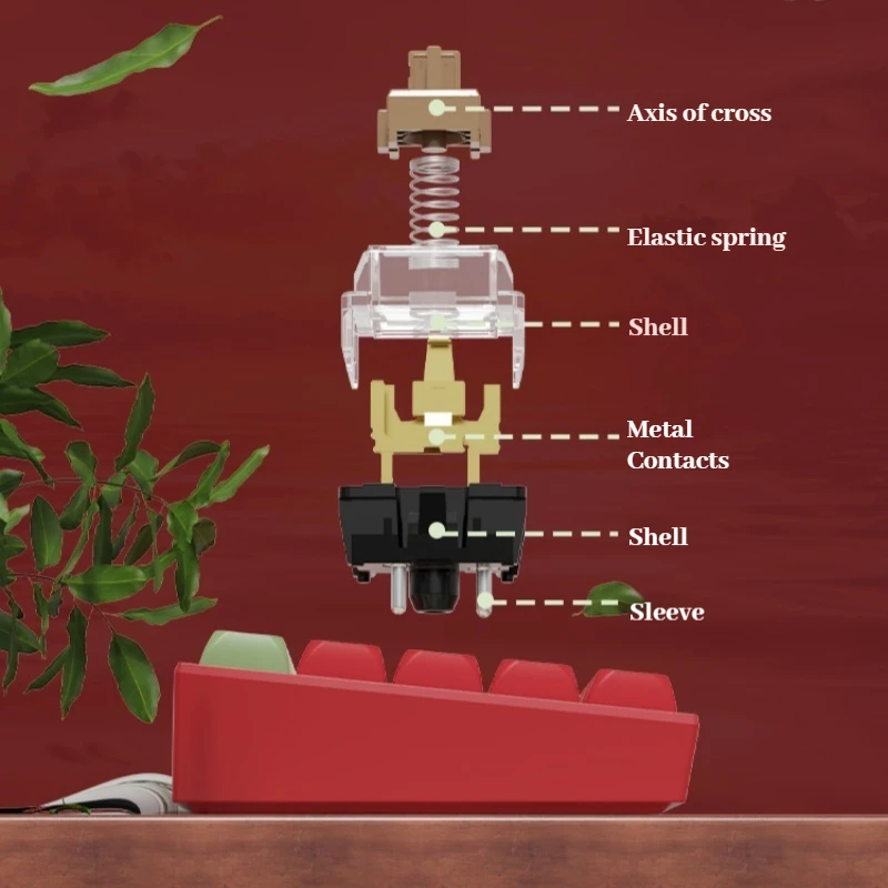 Ajazz Ak680 لوحة المفاتيح الميكانيكية الألعاب الرياضية الإلكترونية السلكية ضوء مختلط قابل للتبديل السريع لوحة المفاتيح الصغيرة محور الشاي المحور الأحمر مكتب الكمبيوتر #2