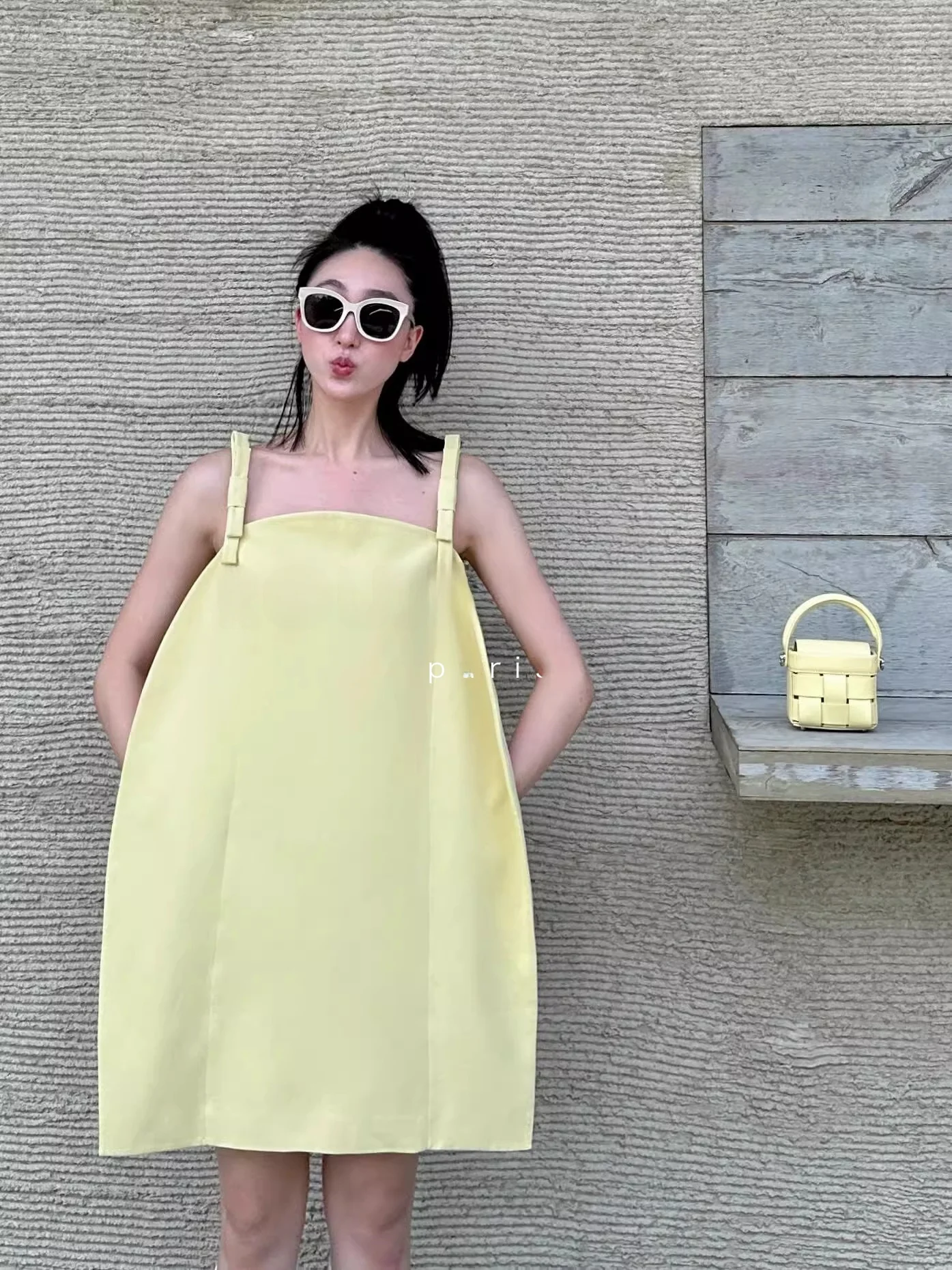 

Новое летнее женское платье А-силуэта Sweet Yellow в стиле Rouje Kefss, на бретельках, для чаепития, больших размеров, модная женская одежда