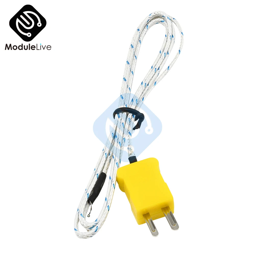 1M 100CM K Type Thermocouple Temperature Measuring Probe Sensor Cable Wire K-Type For Thermometer