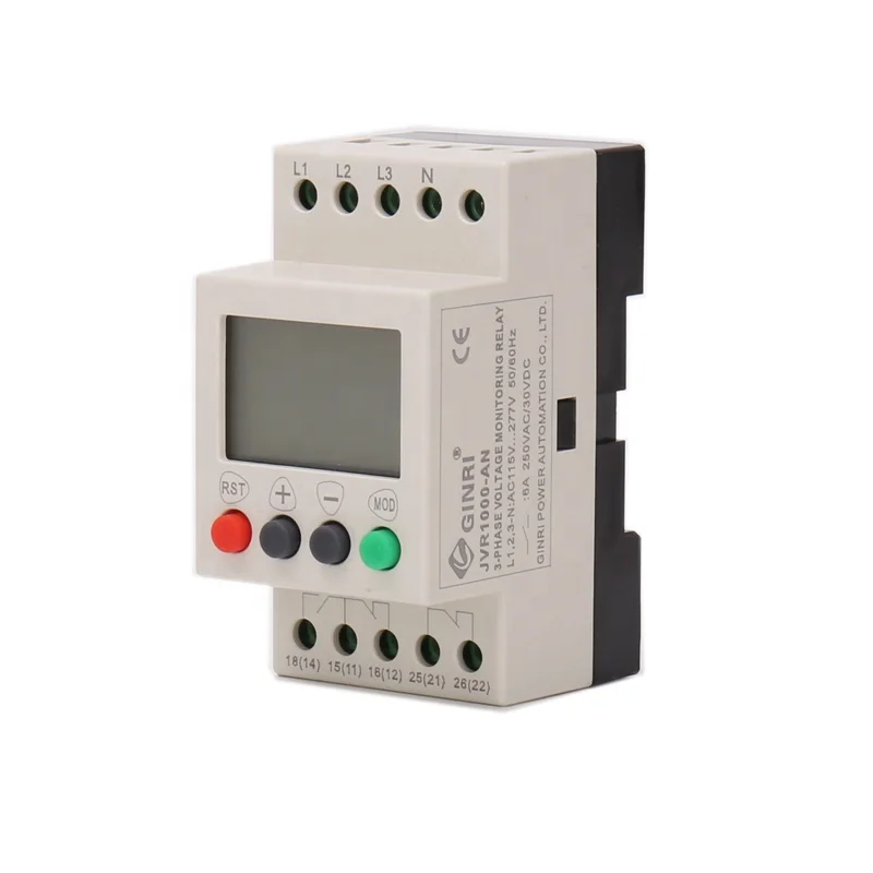 

JVR1000-AN Трехфазное четырехпроводное реле напряжения с антибалансировкой потери фазы и последовательности фаз