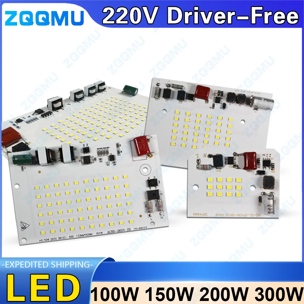 220V High Voltage LED Light Board 10W 30W 50W 100W 150W 200W 300W Outdoor Street Light PCB Light Source Board 220V Driver Free