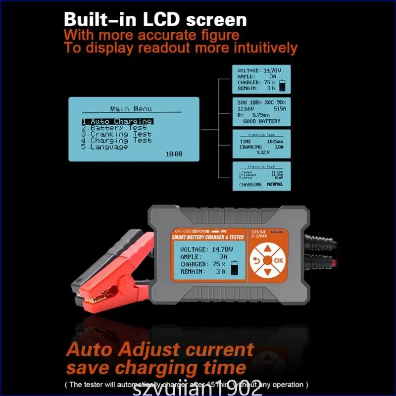 

124B Car Jump Starter Pack Portable Auto Battery Fast Chargers12V Emergency with LED Light Starting Device