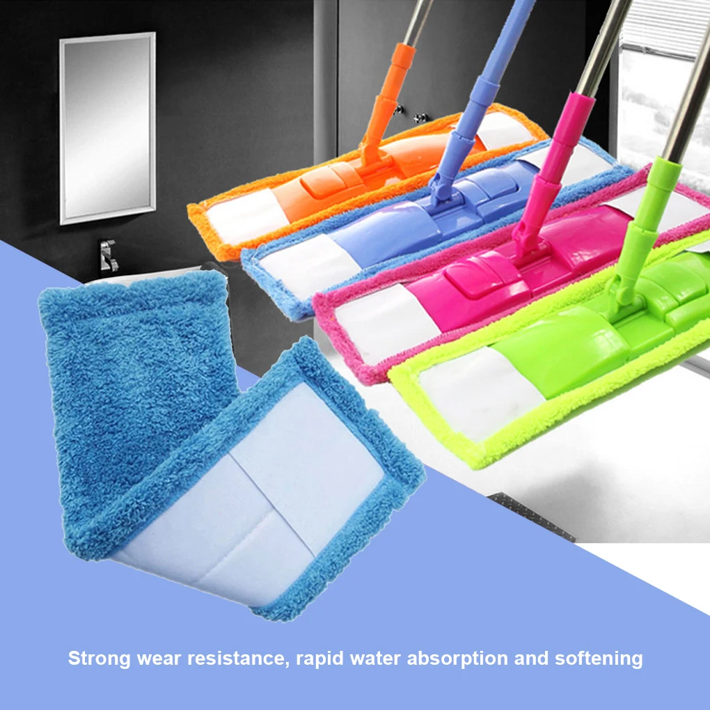 Mops Head Coral Velvet Absorbent Floor Wall Cleaning Pad Bathroom Mopping Cloth Kitchen Washable Soft Housework  Red