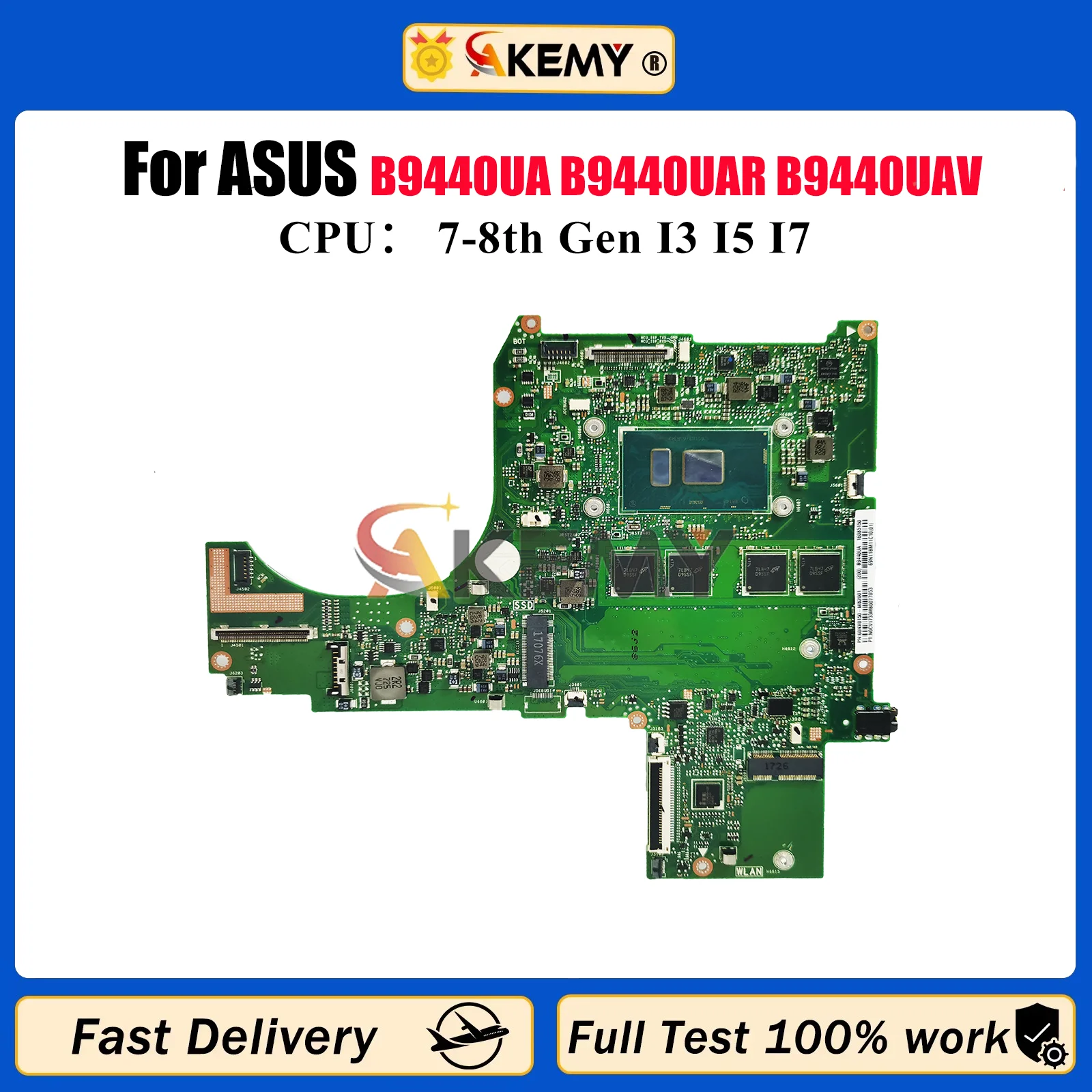 

B9440UA Laptop Motherboard For ASUS ExpertBook B9440U B9440UA B9440UAR B9440UAV Mainboard With I3 I5 I7 CPU 100% tests OK stk