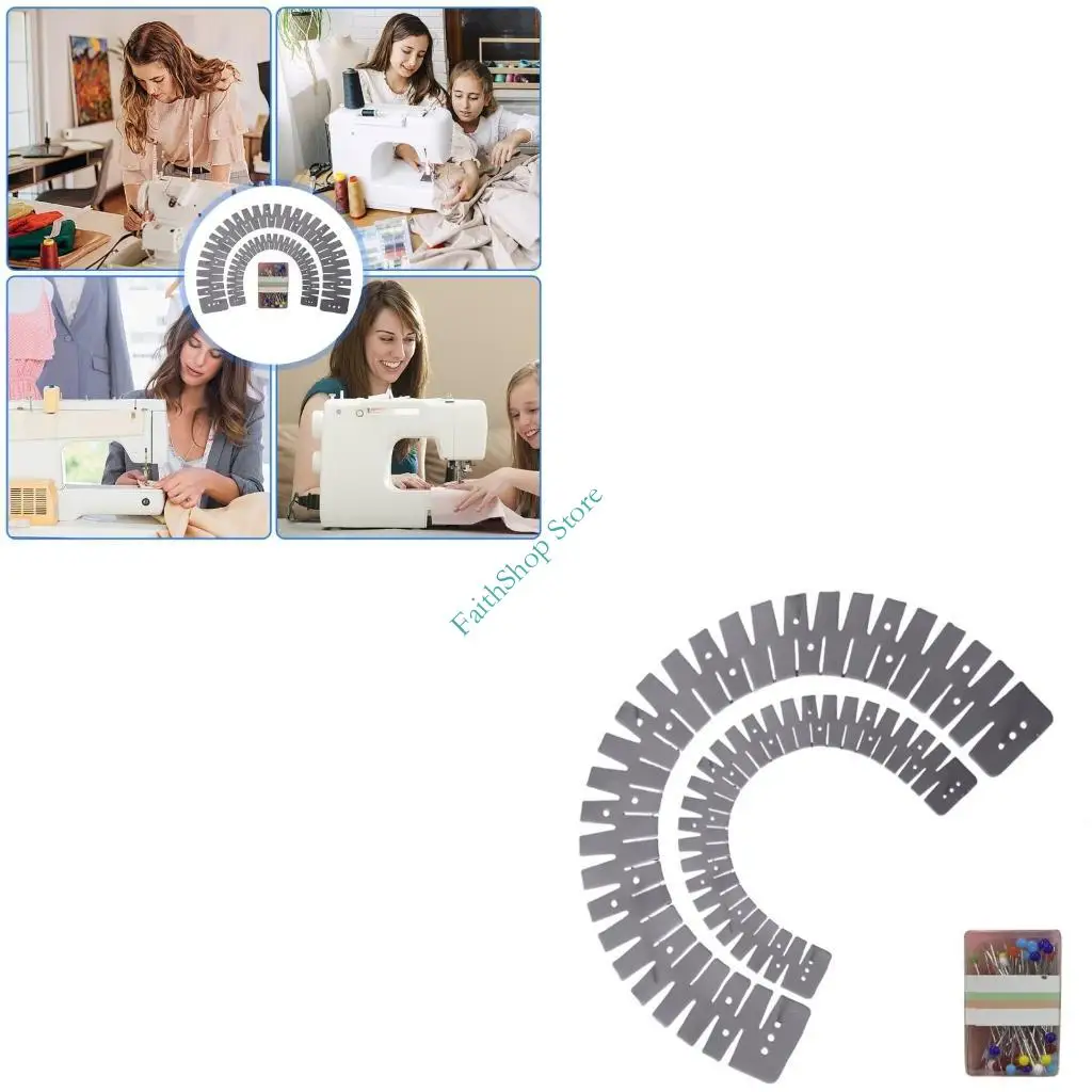 

124e Sewing Aid Hemmer с регулируемыми направляющими отверстиями для изогнутой прямой ткани