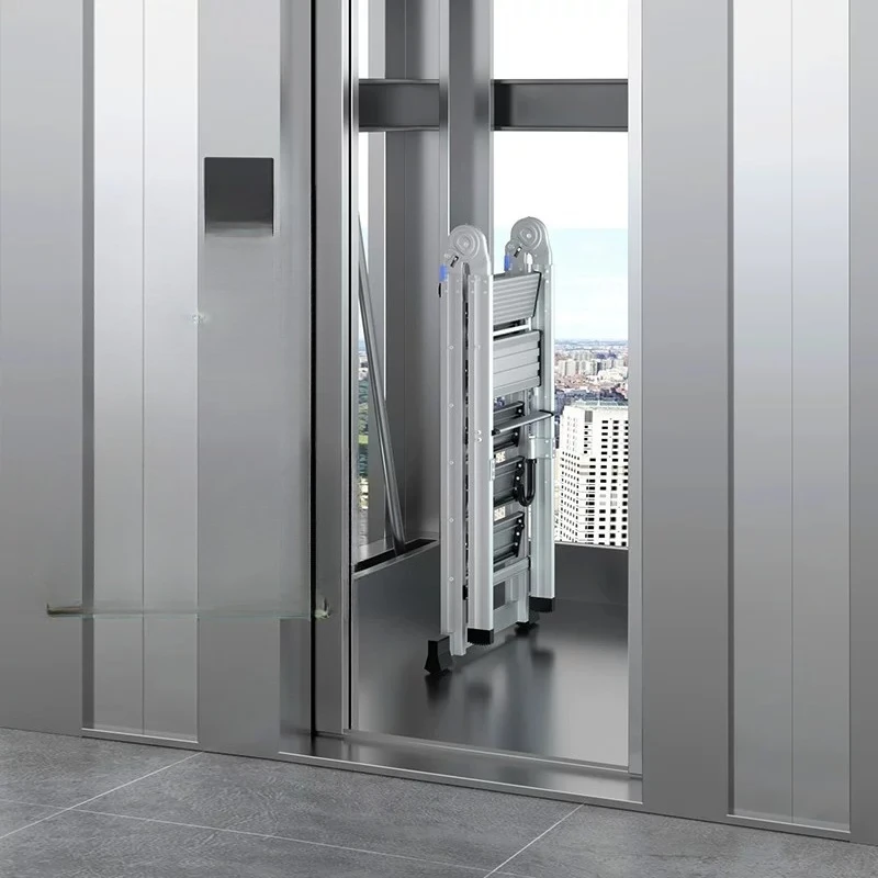 PYH ladder household portable folding loft thickened aluminum alloy indoor with hook unilateral ladder