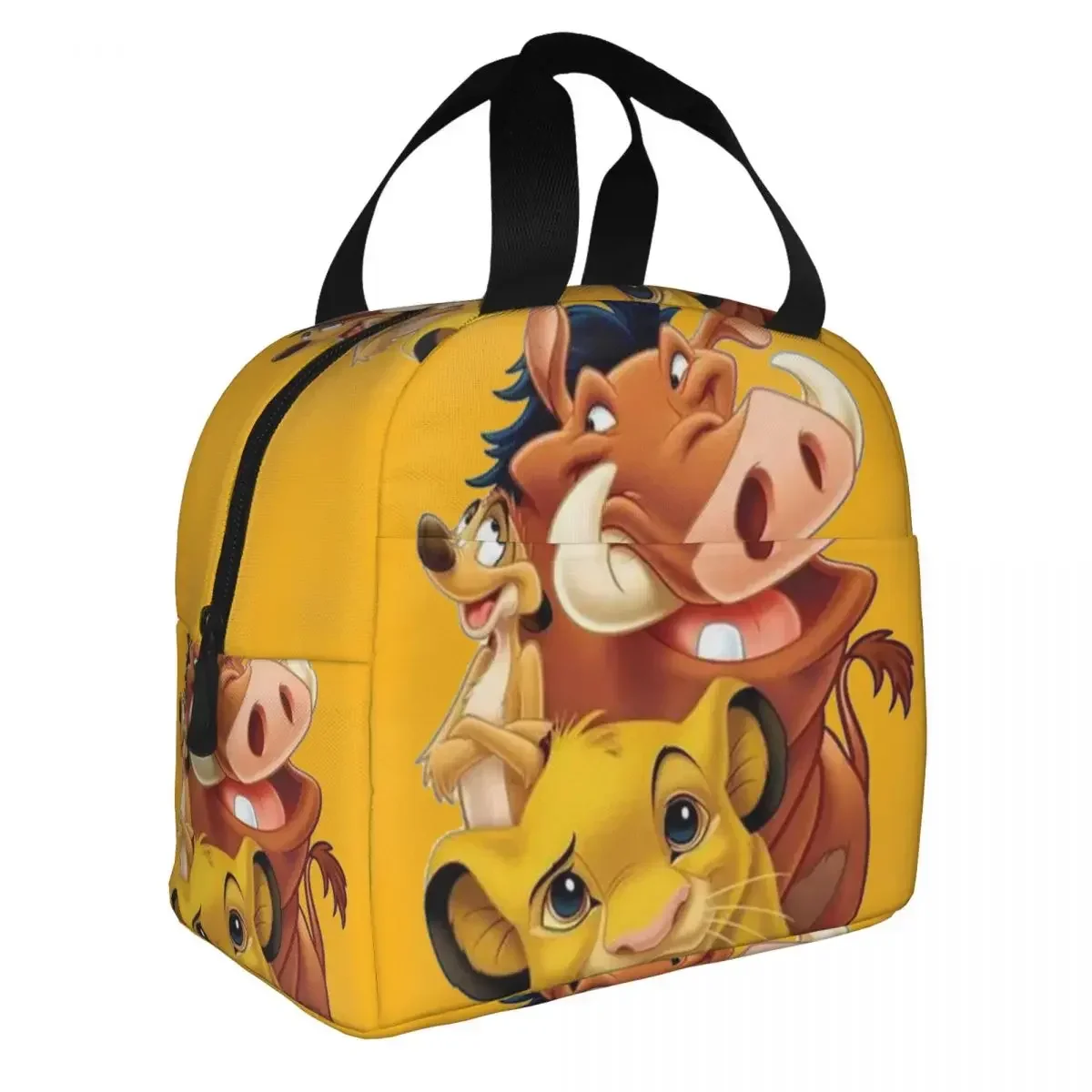 Zipper Closure High School The Lion King Film Lunch Boxes Unique Simba Timon And Pumbaa Classic For Travel Food Bag