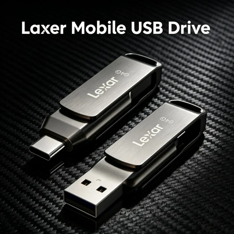 Lexar JumpDrive D400 Swivel Metal USB 3.2 Dual Flash Drive Type C Type A Portable Thumb Drive for iPhone 15