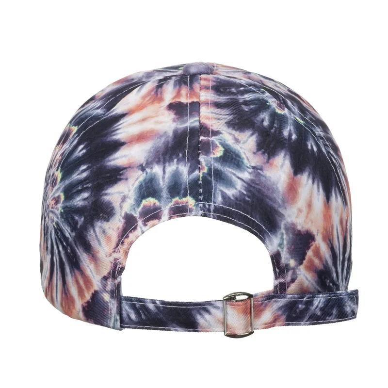 New European and American Style Printed Tie-Dye Baseball Cap with Graffiti, Unisex Gradient Color Sun Protection Hat
