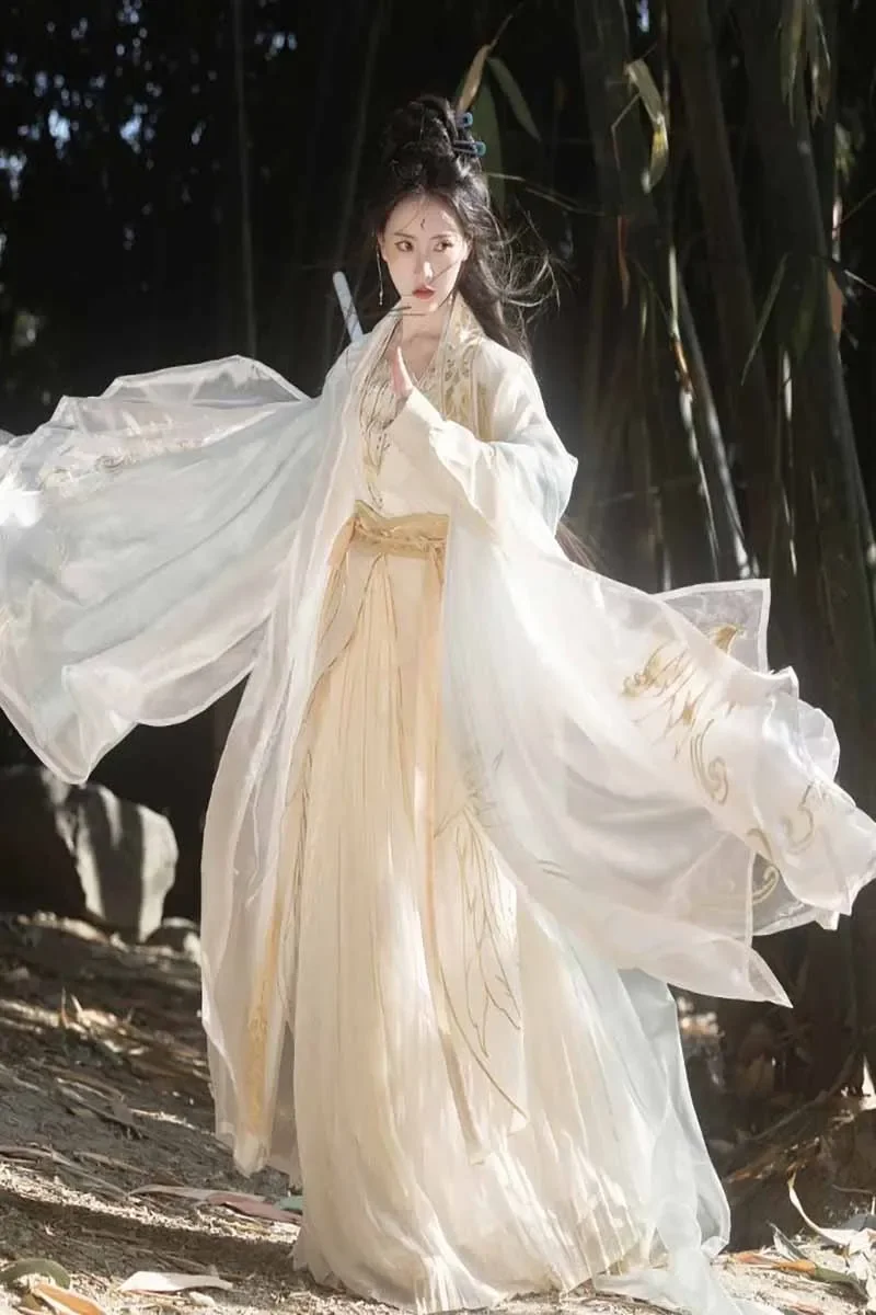 Chinese Hanfu Dress Women Tang Dynasty Ancient Traditional Embroidery Hanfu Cosplay Costume Gradient Hanfu Dress Party Outfit