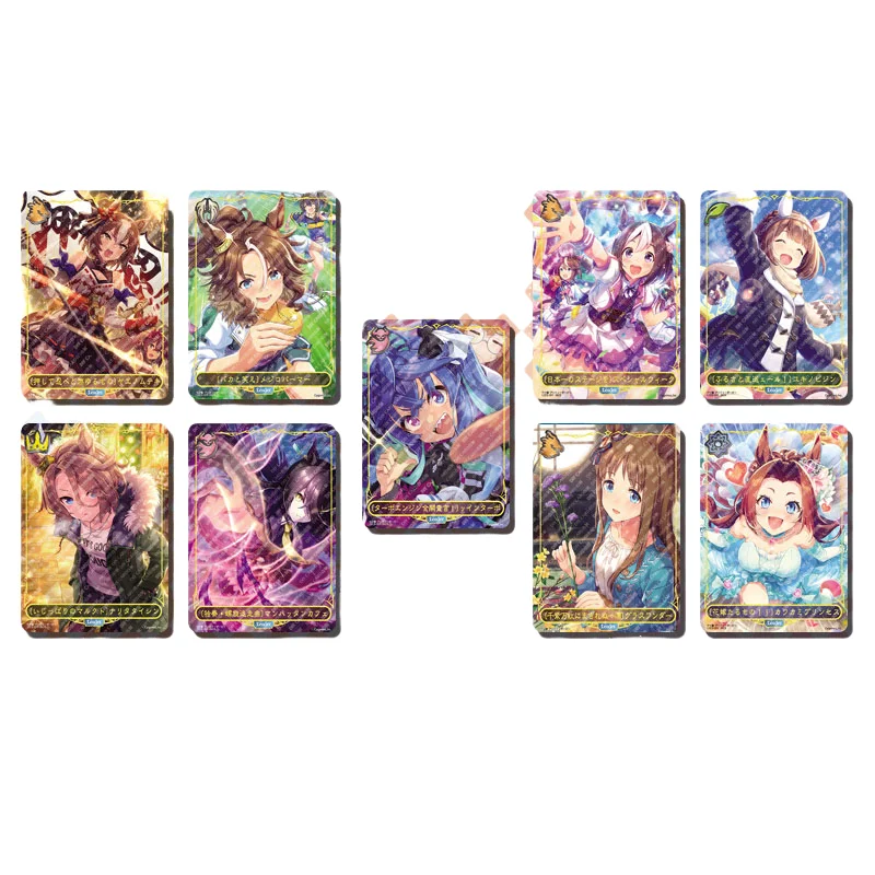 

9PCS New Cartoon Anime Collection Card Pretty Derby Special Week Silence Suzuka Tokai Teio Beautiful Girl Flash Card