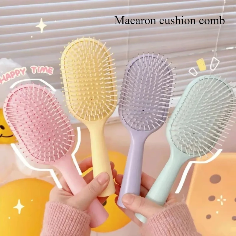 Airbag Comb Schoolgirl Macaron Korean Version High Appearance Level Anti-static Fluffy Massage Comb Household Air Cushion Comb