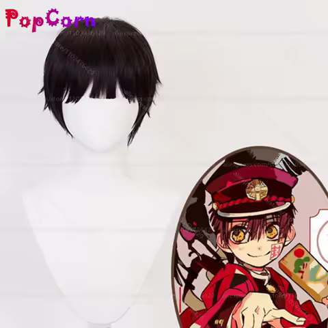 Yugi Amane Wig Men Hanako-kun Short Black Wig Cosplay Anime Cosplay Wigs Heat Resistant Synthetic Wigs