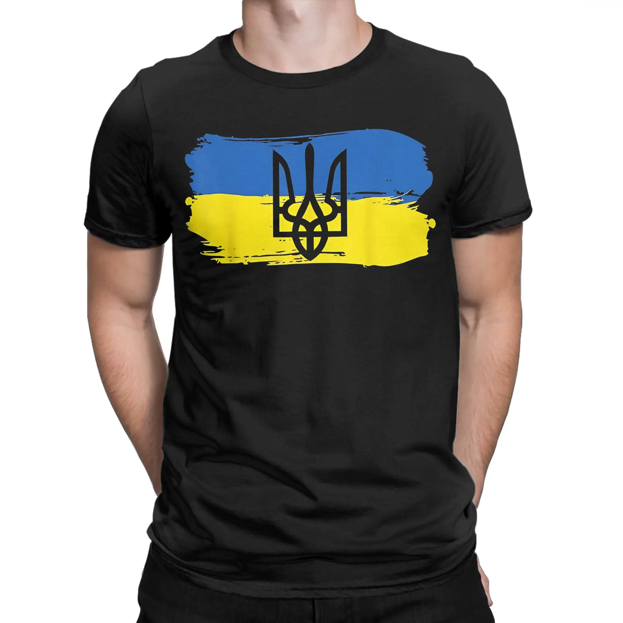 Vintage Ukraine Ukrainian Flag T-Shirt Couple  Street Style T-Shirts Summer O Neck Hipster Tee Shirt Print Plus Size Tops