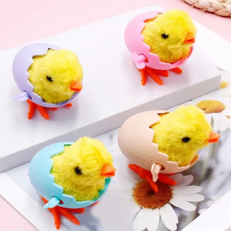 76HF Post-80s Cartoon Nostalgic Vintage Toy Baby Chick Easter Cartoon Mechanical Toy