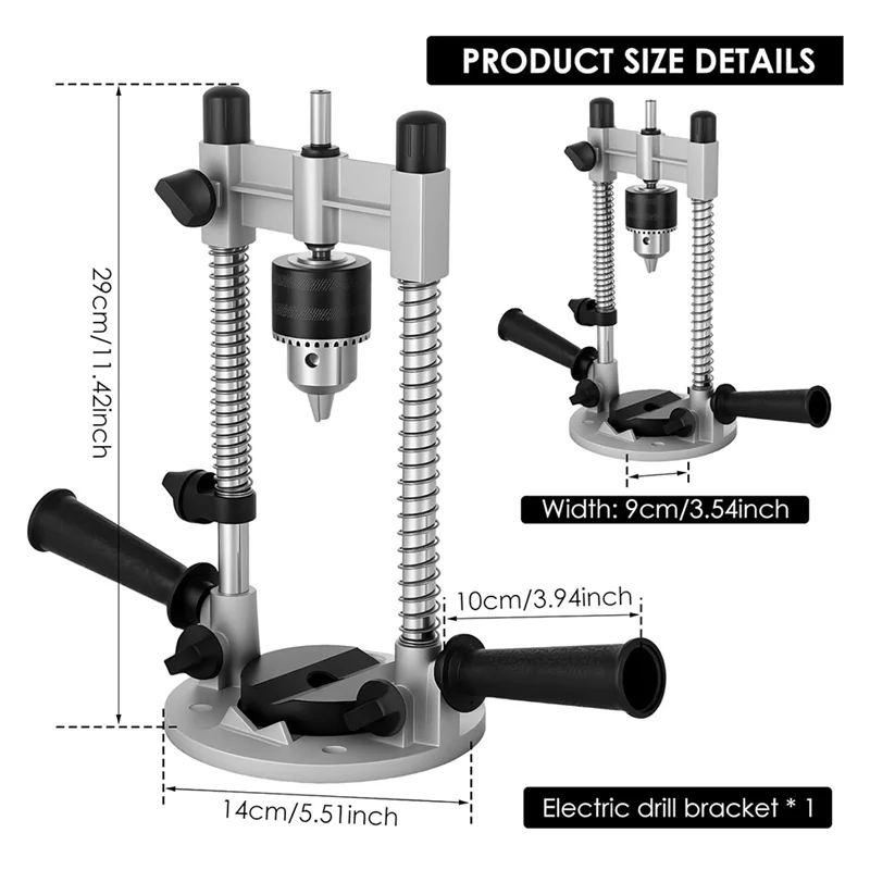 ABLJ Drill Guide Attachment For Precise Straight Holes, Universal Hand Drill Adapter With Bench Clamp Electric Repair