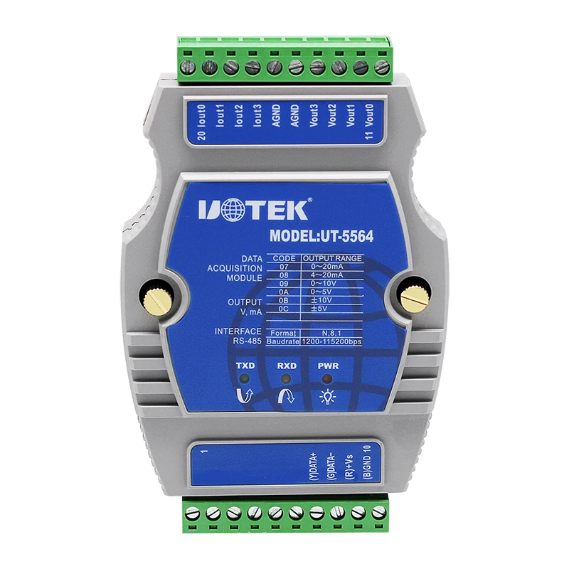 

UOTEK 4-канальный модуль удаленного аналогового вывода RS485 и модуль управления с протоколом Modbus RTU UT-5564A