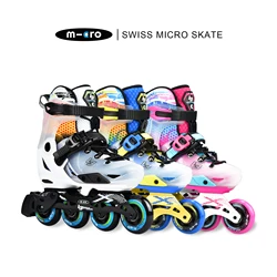 Micro Infinite Le, Kinder Classic Slalom Anfänger einstellbare Größe Inline-Skates,5-18 Advanced, Hi-Lo 85a Runde 4WD