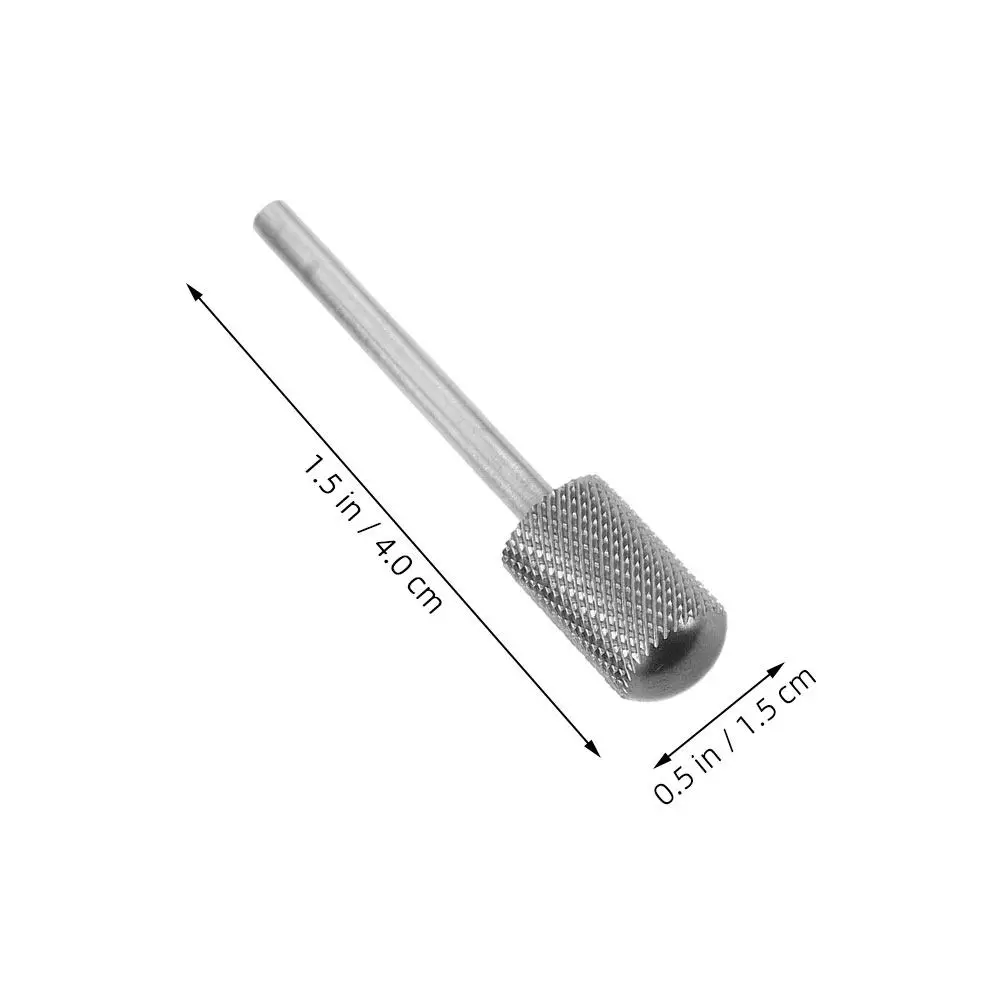 Tungsten Steel Nail Grinding Heads 2pcs Cylindrical for Cuticle Cleaning Gel Polish Removal & Nail Prep