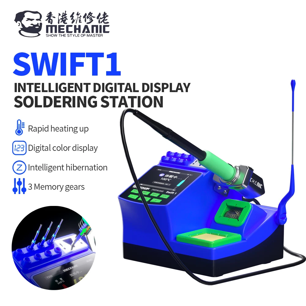 

MECHANIC Swift 1 Intelligent Digital Display Soldering Station Support C210/C245/115 Controllers PCB Soldering Repair Tool