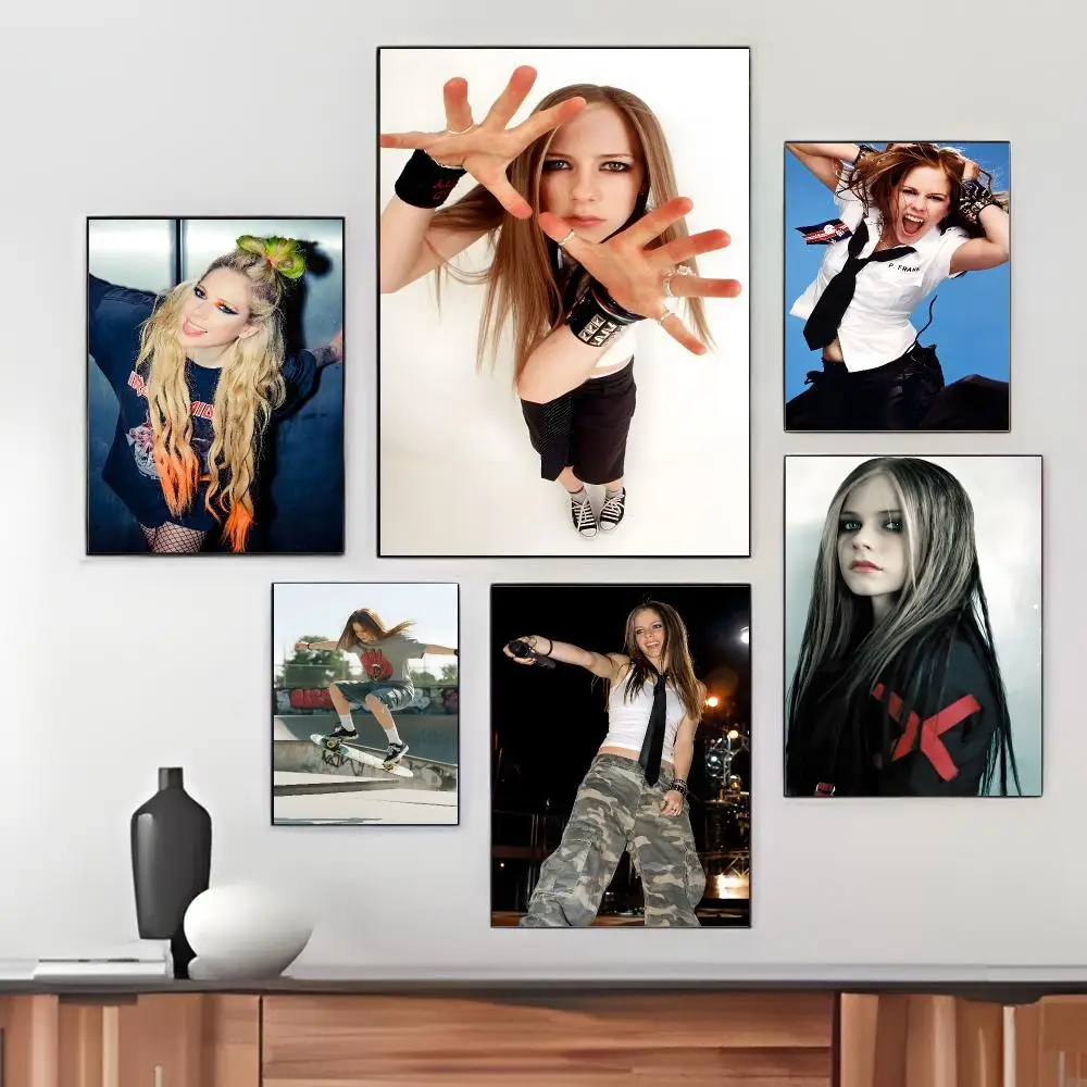 Punk Singer Avril Lavigne Poster Pegatina artistica HD autoadhesiva impermeable para salon dormitorio