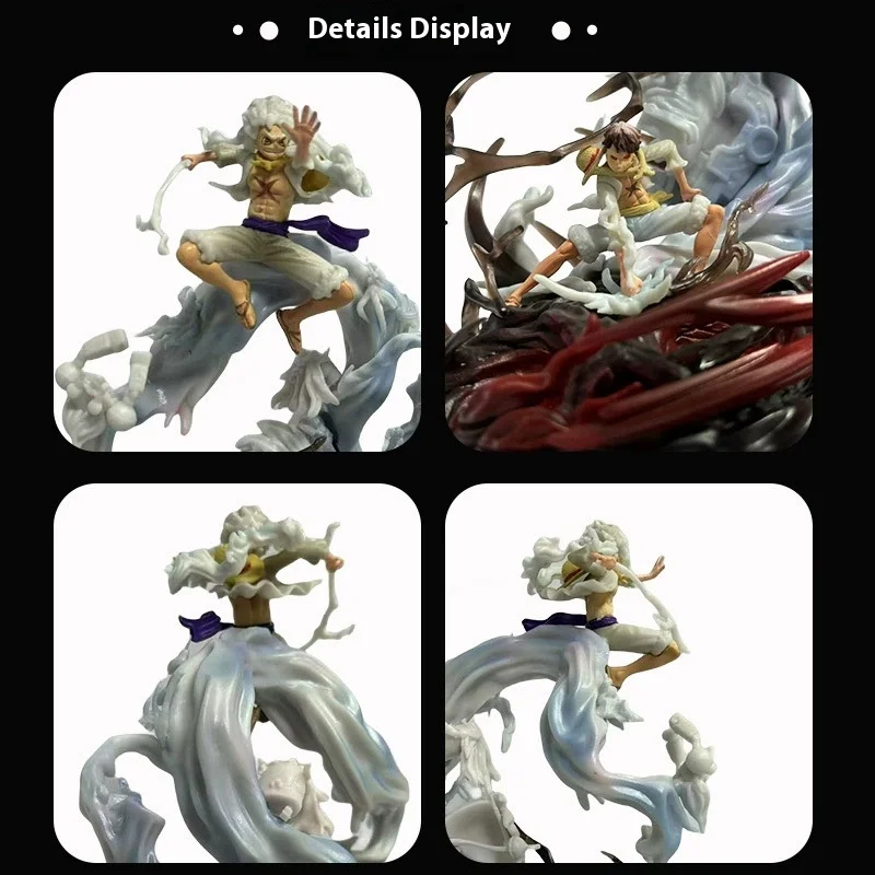 Gk G5 لوفي Lz الشمس الله التفاصيل تصور شخصيات كرتونية استيقظ مع الفاكهة الأساسية نموذج تمثال حلية جمع اللعب أ