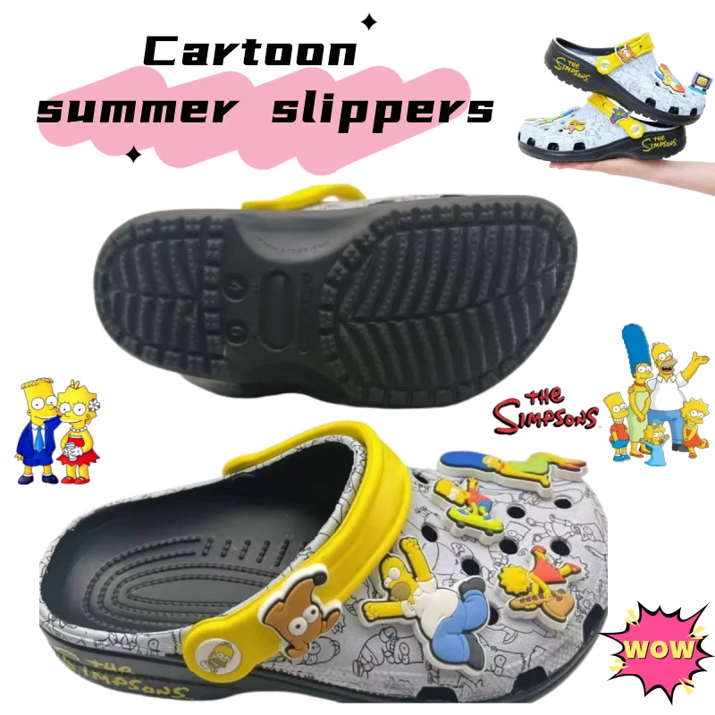 Großhandel 2026 Neue Anime-Cartoon The Simpsons Sommer-Reisesandalen, Eltern-Kind Outdoor Rutschfeste Atmungsaktive Erwachsenen-Strandschuhe