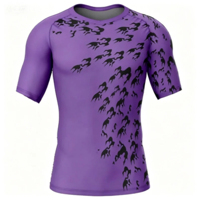 Summer Niche Anime Collection Men's Breathable Tight Fitting Quick Drying Short Sleeved Non Collision Style