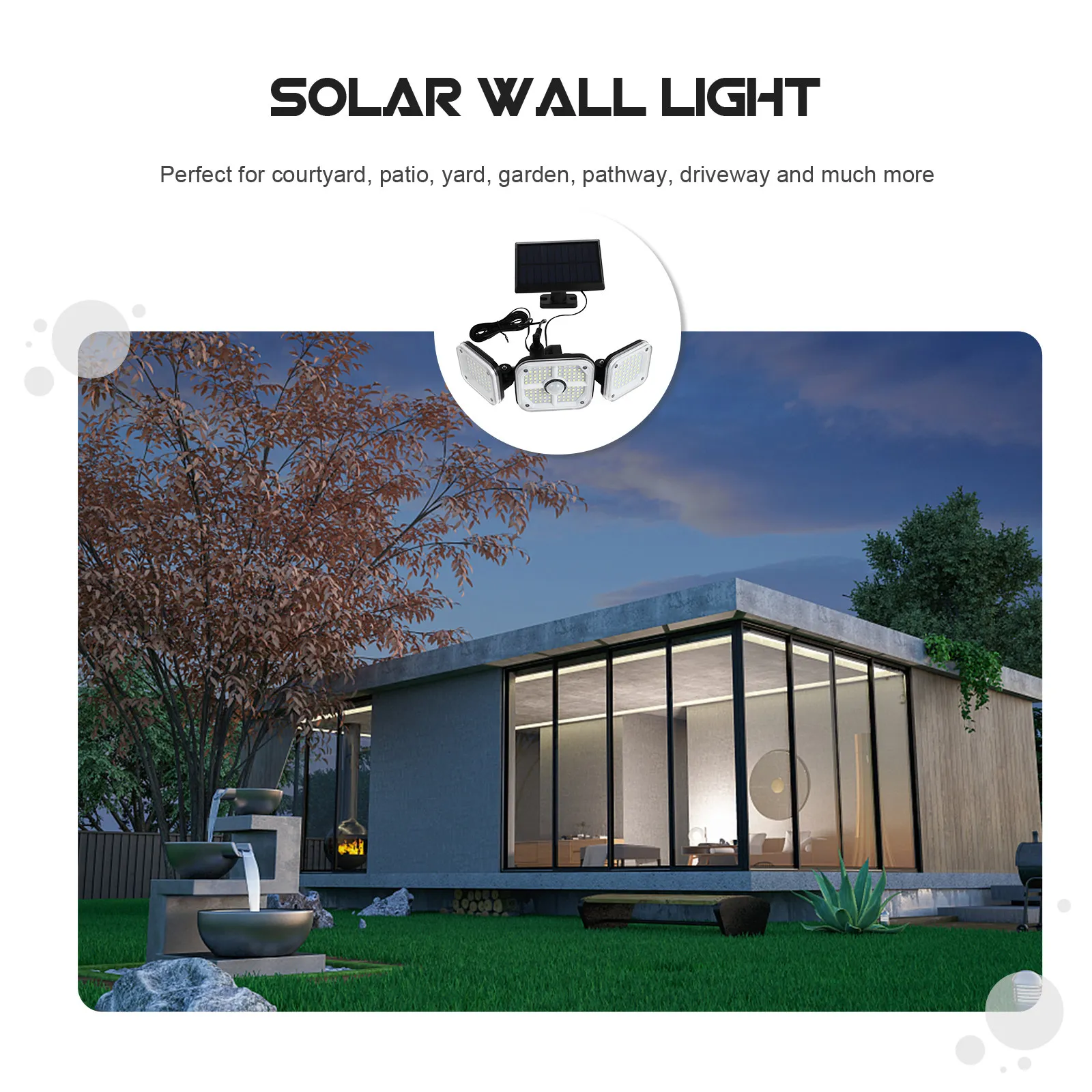 1Set Solar Wall-Mounted Street Light Waterproof LED Lamp Energy-Saving Induction Light Courtyard Garden Pathway Road Lamp