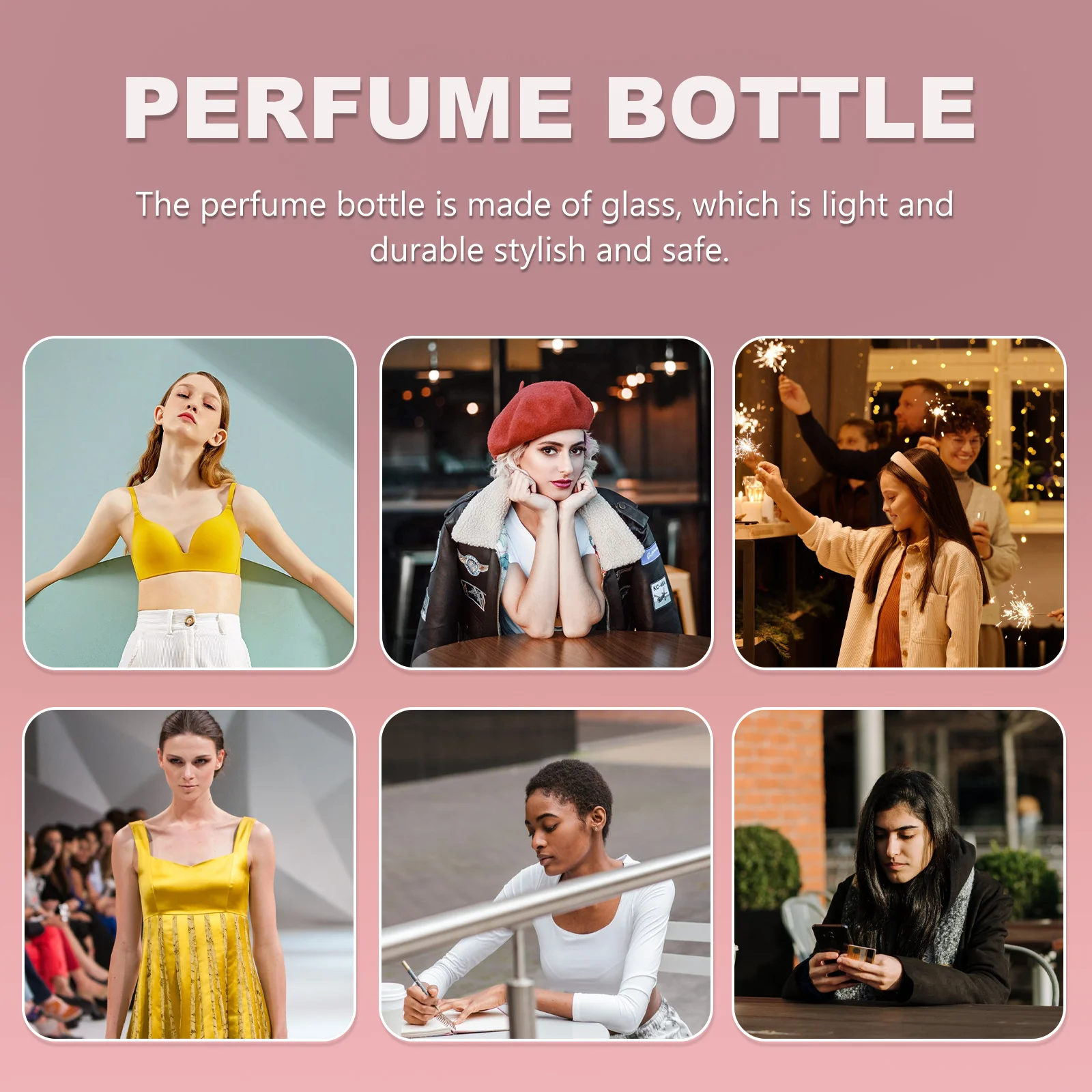 

1Pcs Perfume Bottle Alloy Glass Delicate Refillable Container for Essential Oils Lotions Travel Aromatherapy Storage