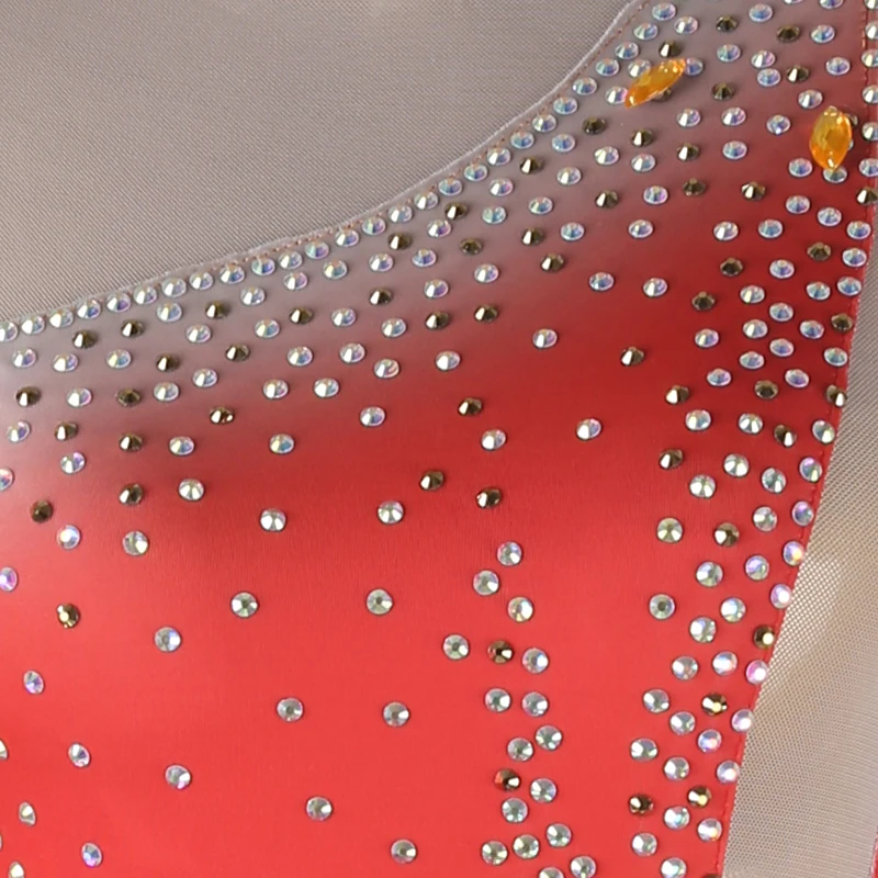 Vestido de patinação artística, roupa de dança, traje de palco, roupas para meninas, crianças, vestido artístico de patinação no gelo, malha de dança samba b020