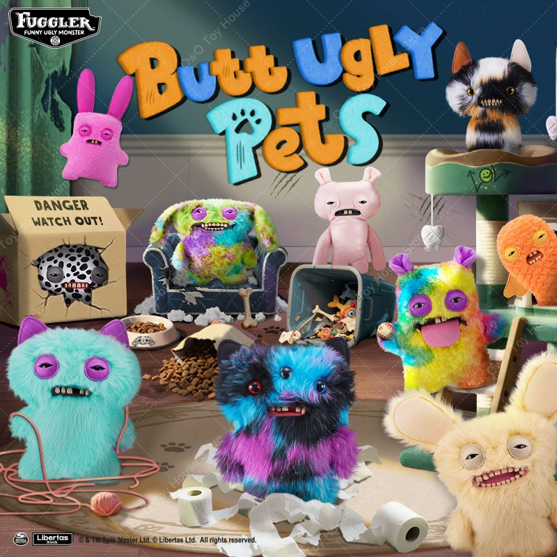 Original fugler dentes feios monstro bunda animais de estimação feios brinquedos de pelúcia kawaii fugglers cão gato dos desenhos animados animais de pelúcia peluche boneca presente