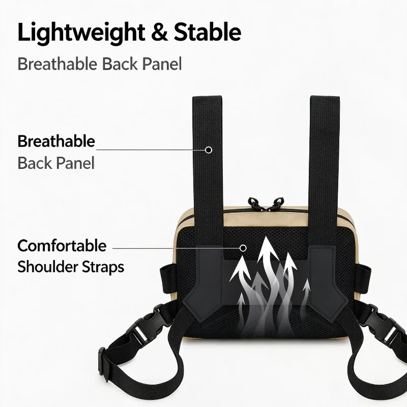 MOLLE Tactical Fishing Chest Pack Waist Bag Tackle Pouch Fishing Lure Storage Bag for Hiking Camping Hunting Outdoor Activities