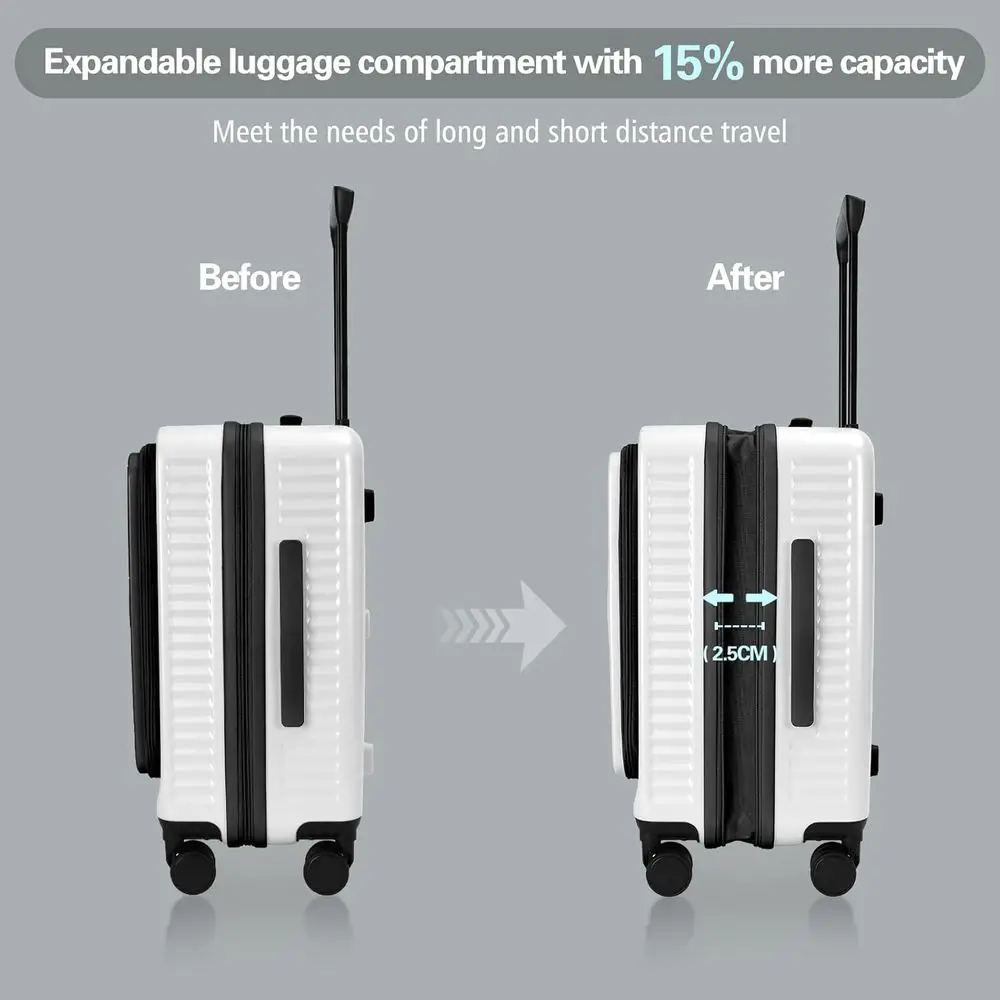 20 Inch Expandable Hard Shell Suitcase with Spinner Wheels, TSA Lock, Lightweight for Travel