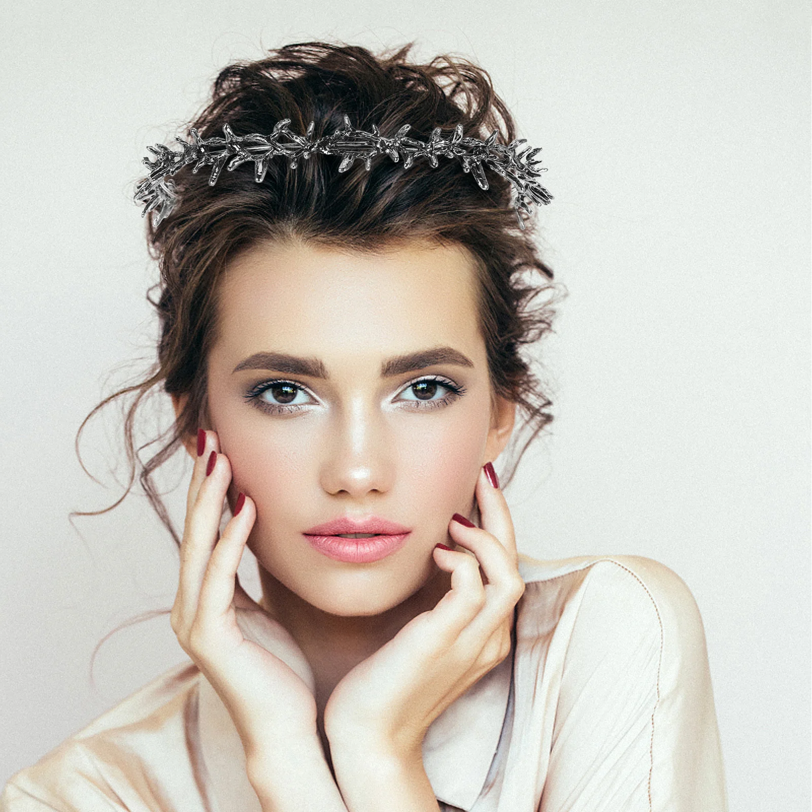

Thorn Crown Headpiece Lightweight Unique Design Medieval Queen Party Headdress For Wedding Masquerade Costume Crowns Tiara Women